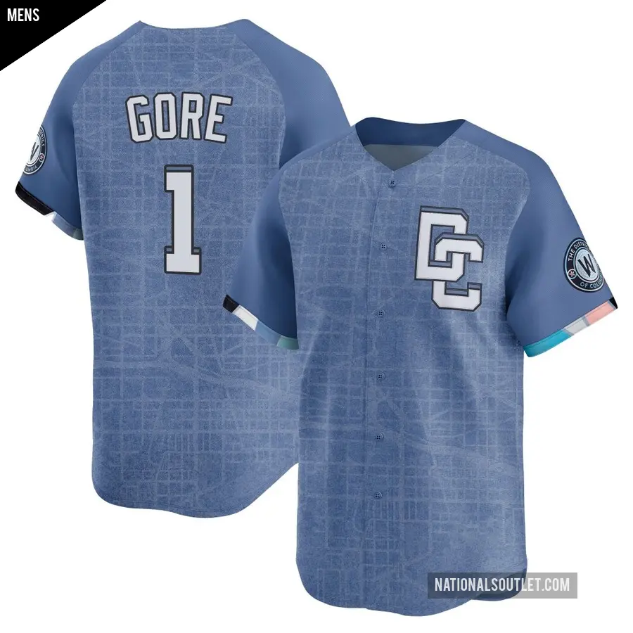 Men's Washington Nationals ＃1 MacKenzie Gore Limited Blue 2025 City Connect Jersey