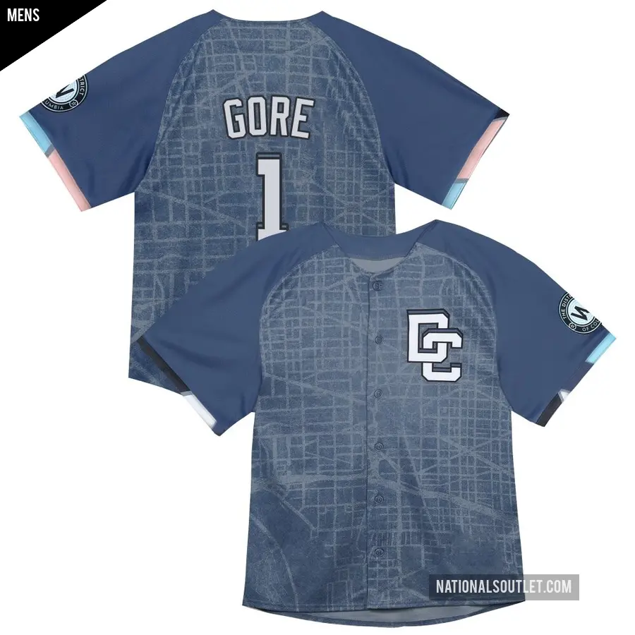 Men's Washington Nationals ＃1 MacKenzie Gore Limited Blue Infant 2025 City Connect Jersey