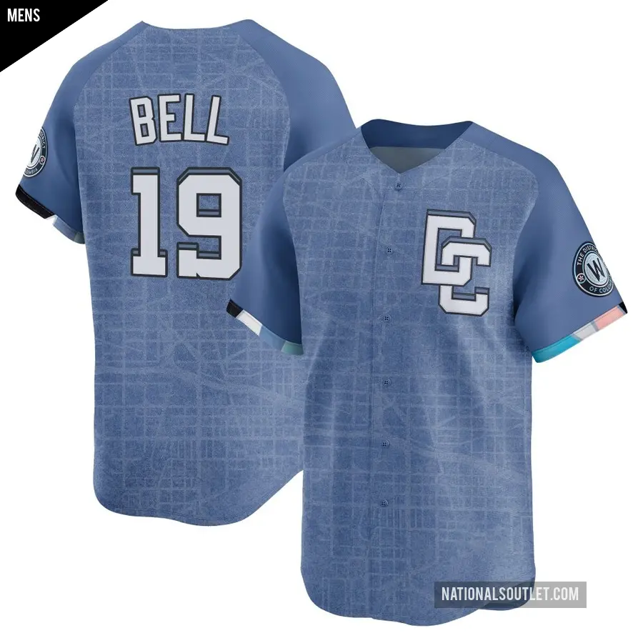 Men's Washington Nationals ＃19 Josh Bell Limited Blue 2025 City Connect Jersey