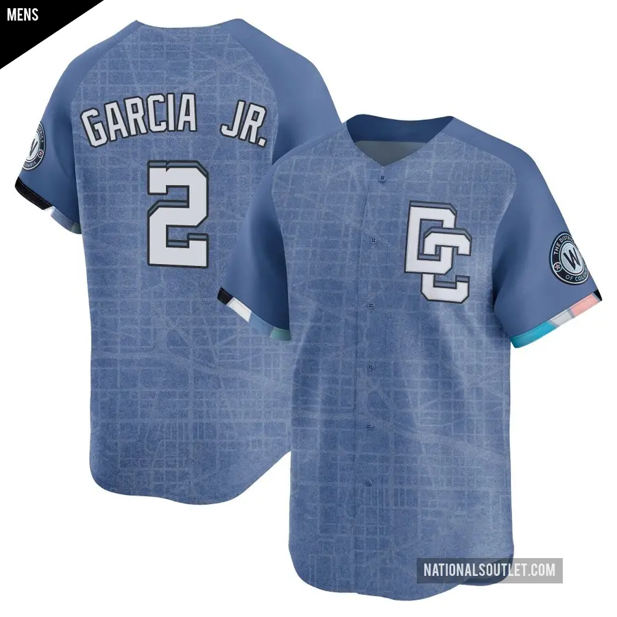 Men's Washington Nationals ＃2 Luis Garcia Jr. Limited Blue 2025 City Connect Jersey