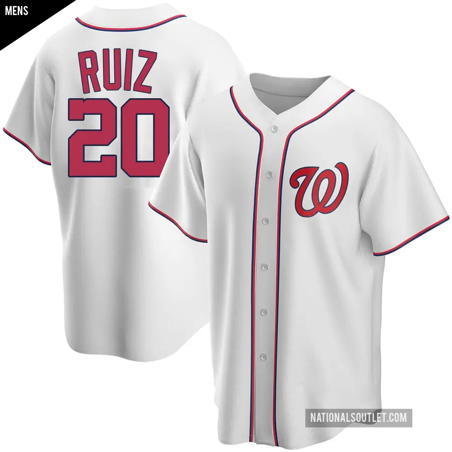 Men's Washington Nationals ＃20 Keibert Ruiz Replica White Home Jersey