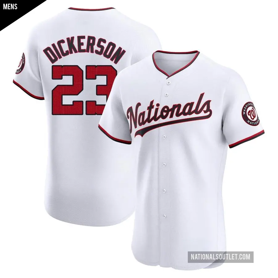 Men's Washington Nationals ＃23 Corey Dickerson Elite White Home Jersey