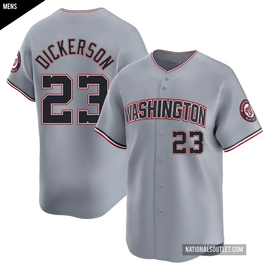 Men's Washington Nationals ＃23 Corey Dickerson Limited Gray Road Jersey