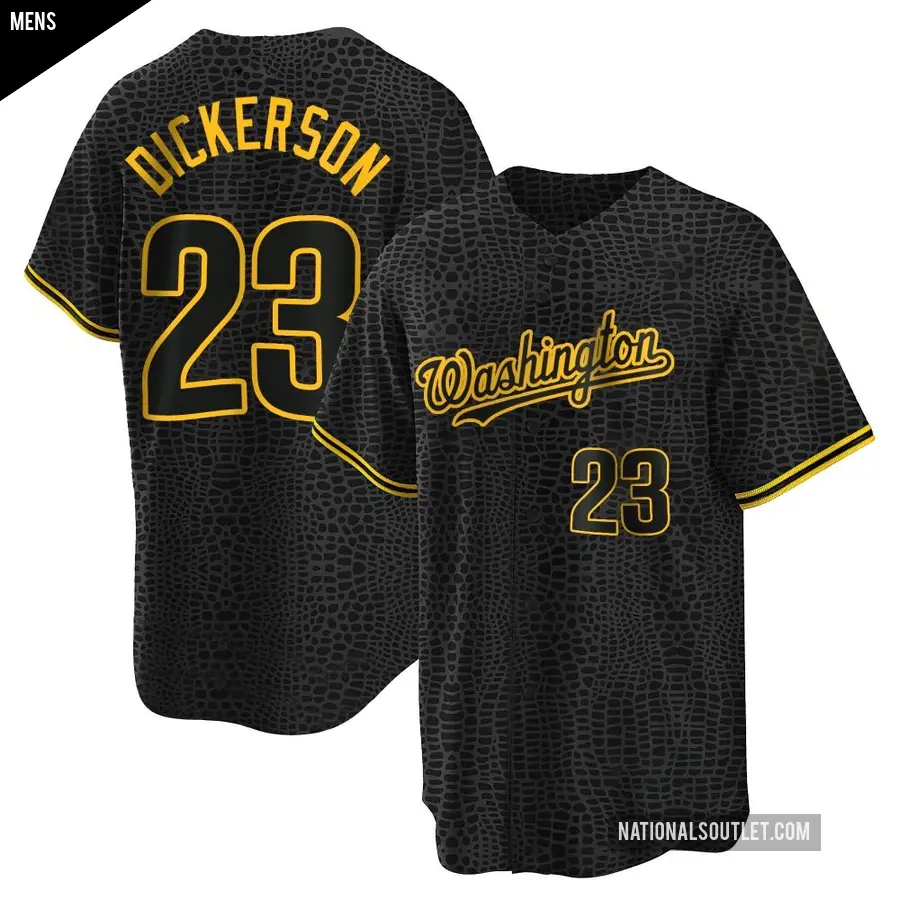 Men's Washington Nationals ＃23 Corey Dickerson Replica Black Snake Skin City Jersey