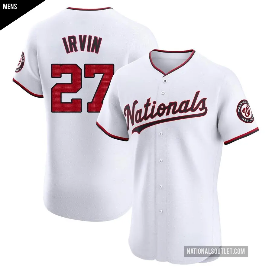 Men's Washington Nationals ＃27 Jake Irvin Elite White Home Jersey