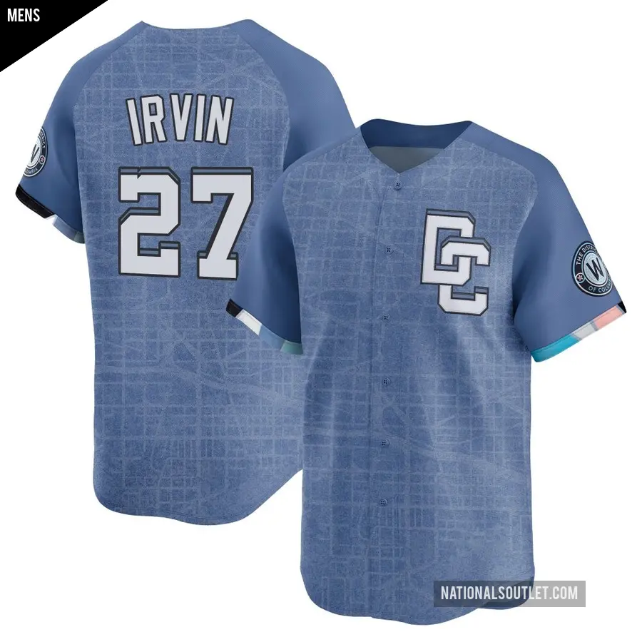 Men's Washington Nationals ＃27 Jake Irvin Limited Blue 2025 City Connect Jersey