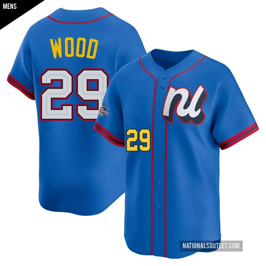 Men's Washington Nationals ＃29 James Wood Limited Blue National League 2025 All-Star Edition Jersey