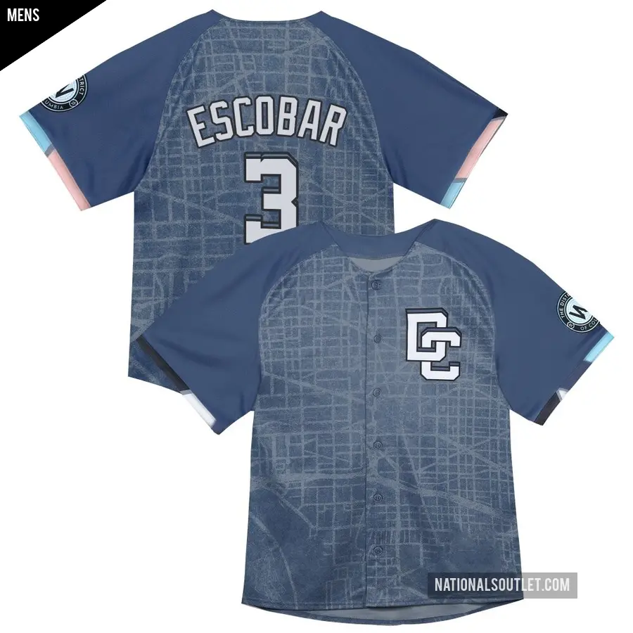Men's Washington Nationals ＃3 Alcides Escobar Limited Blue Infant 2025 City Connect Jersey