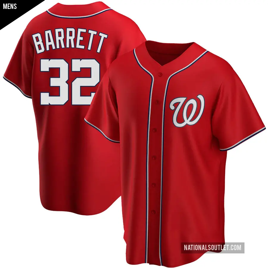 Men's Washington Nationals ＃32 Aaron Barrett Replica Red Alternate Jersey