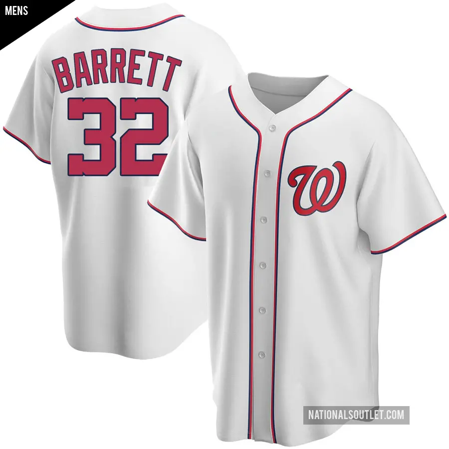 Men's Washington Nationals ＃32 Aaron Barrett Replica White Home Jersey