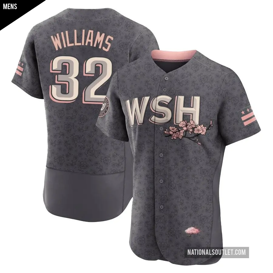 Men's Washington Nationals ＃32 Trevor Williams Authentic Gray 2022 City Connect Jersey