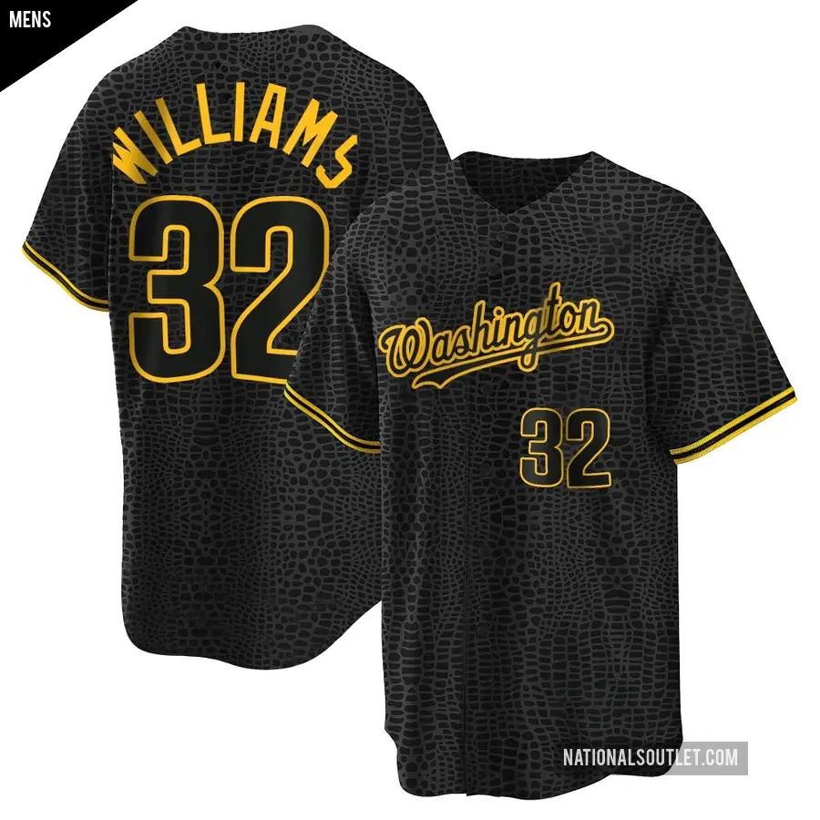 Men's Washington Nationals ＃32 Trevor Williams Replica Black Snake Skin City Jersey