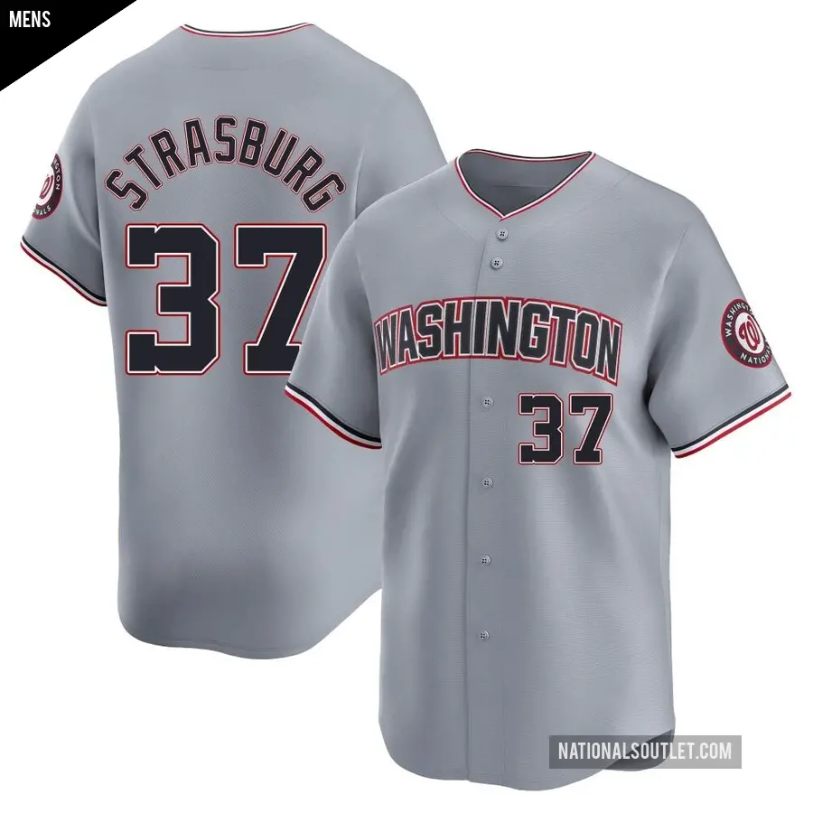 Men's Washington Nationals ＃37 Stephen Strasburg Limited Gray Road Jersey