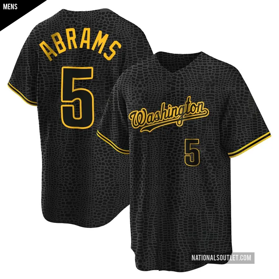 Men's Washington Nationals ＃5 CJ Abrams Replica Black Snake Skin City Jersey