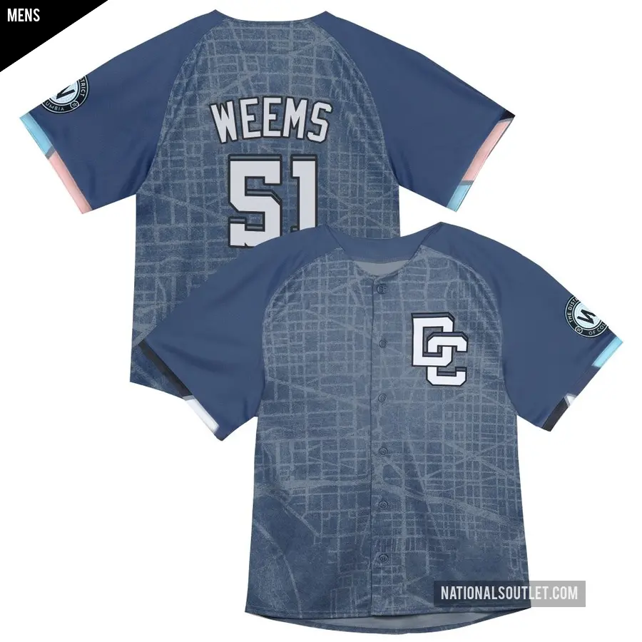 Men's Washington Nationals ＃51 Jordan Weems Limited Blue Infant 2025 City Connect Jersey