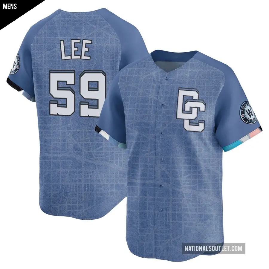 Men's Washington Nationals ＃59 Evan Lee Limited Blue 2025 City Connect Jersey