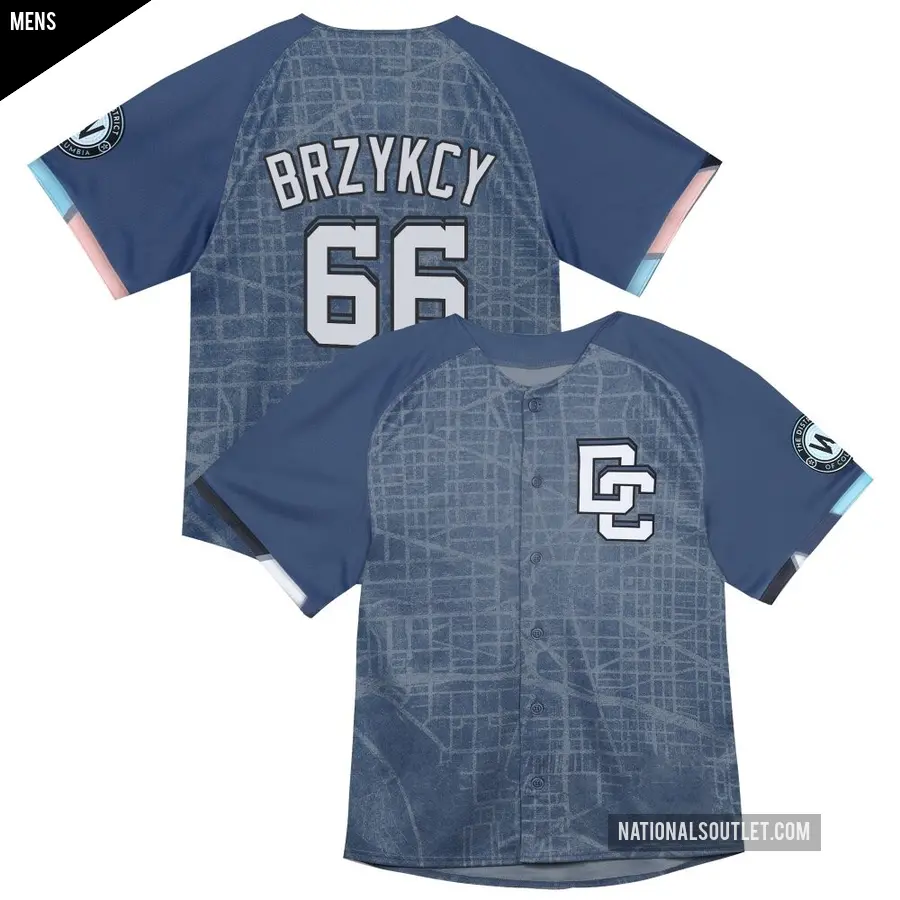 Men's Washington Nationals ＃66 Zach Brzykcy Limited Blue Infant 2025 City Connect Jersey