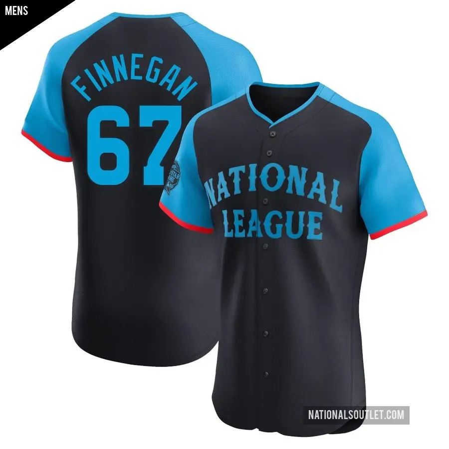 Men's Washington Nationals ＃67 Kyle Finnegan Elite Navy National League 2024 All-Star Game Jersey