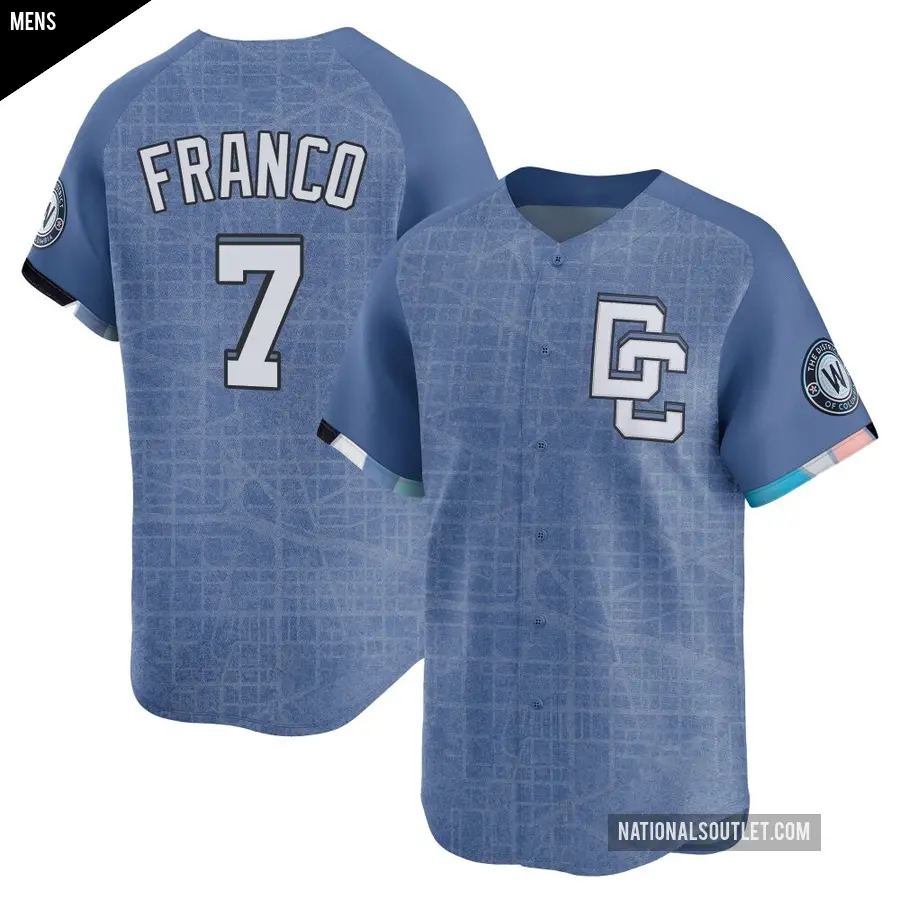Men's Washington Nationals ＃7 Maikel Franco Limited Blue 2025 City Connect Jersey