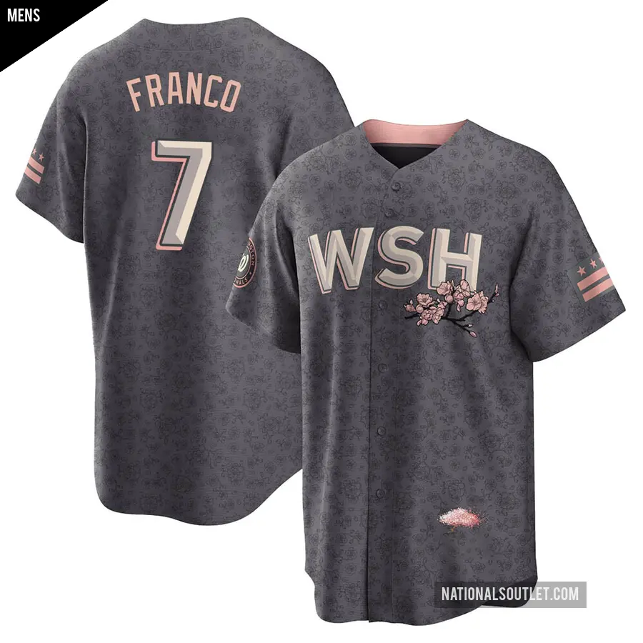 Men's Washington Nationals ＃7 Maikel Franco Replica Gray 2022 City Connect Jersey