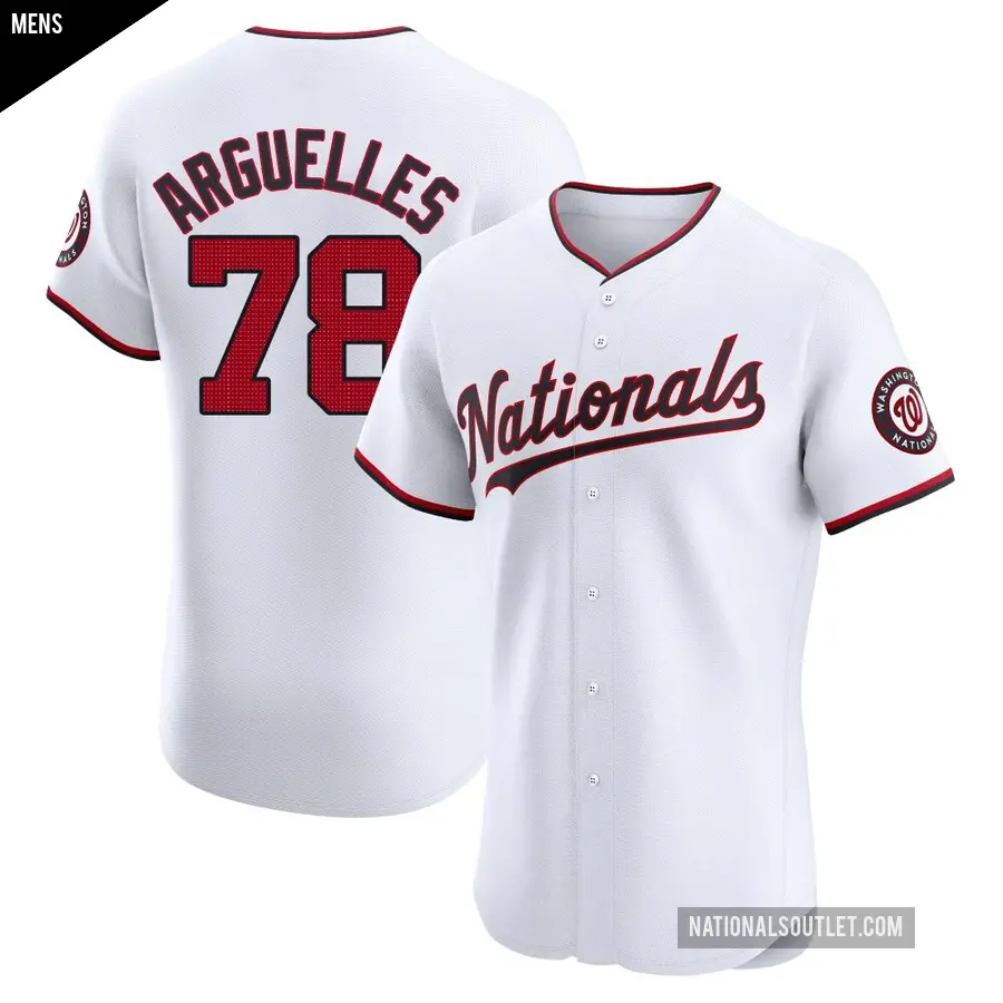 Men's Washington Nationals ＃78 Anthony Arguelles Elite White Home Jersey
