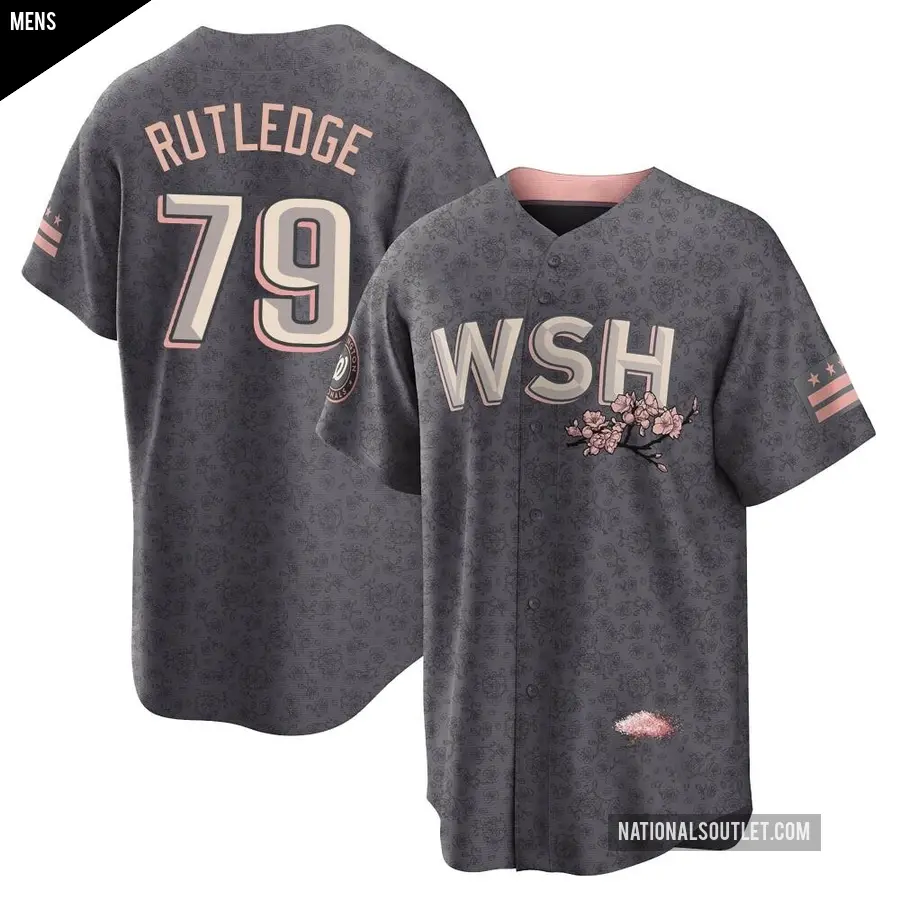 Men's Washington Nationals ＃79 Jackson Rutledge Replica Gray 2022 City Connect Jersey