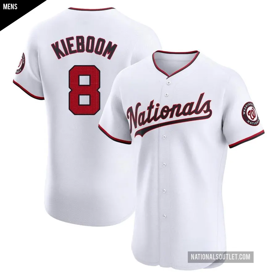 Men's Washington Nationals ＃8 Carter Kieboom Elite White Home Jersey