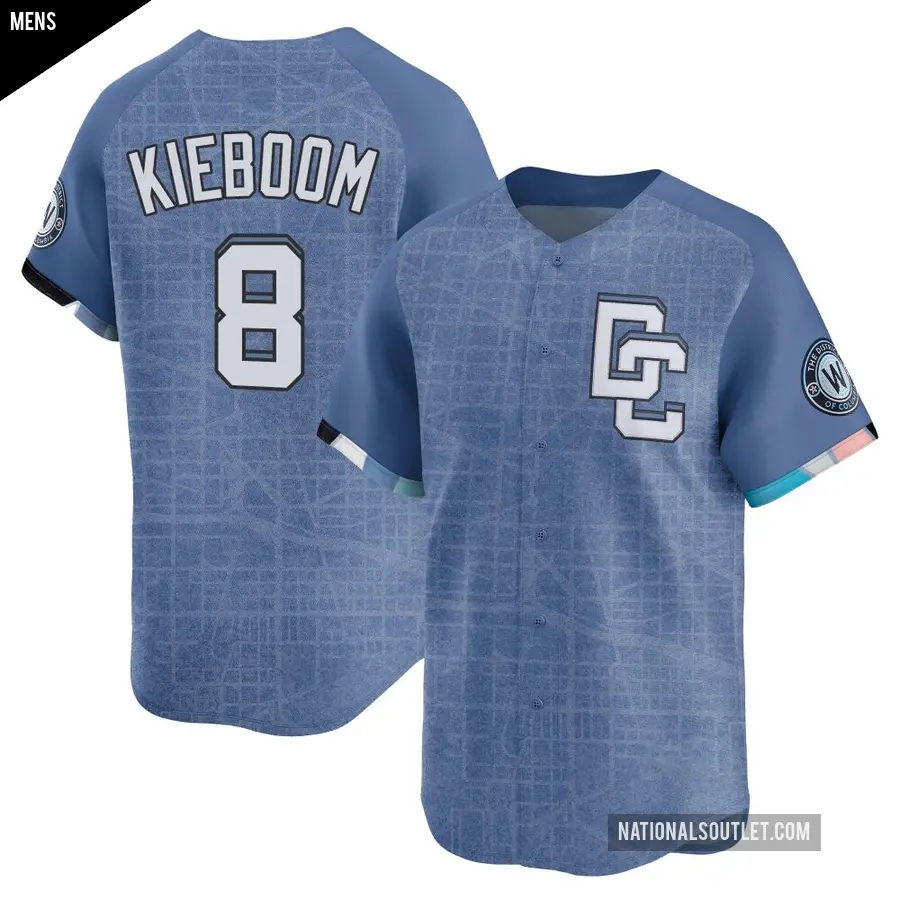 Men's Washington Nationals ＃8 Carter Kieboom Limited Blue 2025 City Connect Jersey
