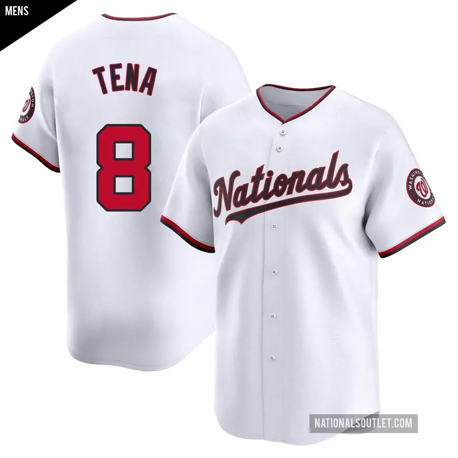 Men's Washington Nationals ＃8 Jose Tena Limited White Home Jersey