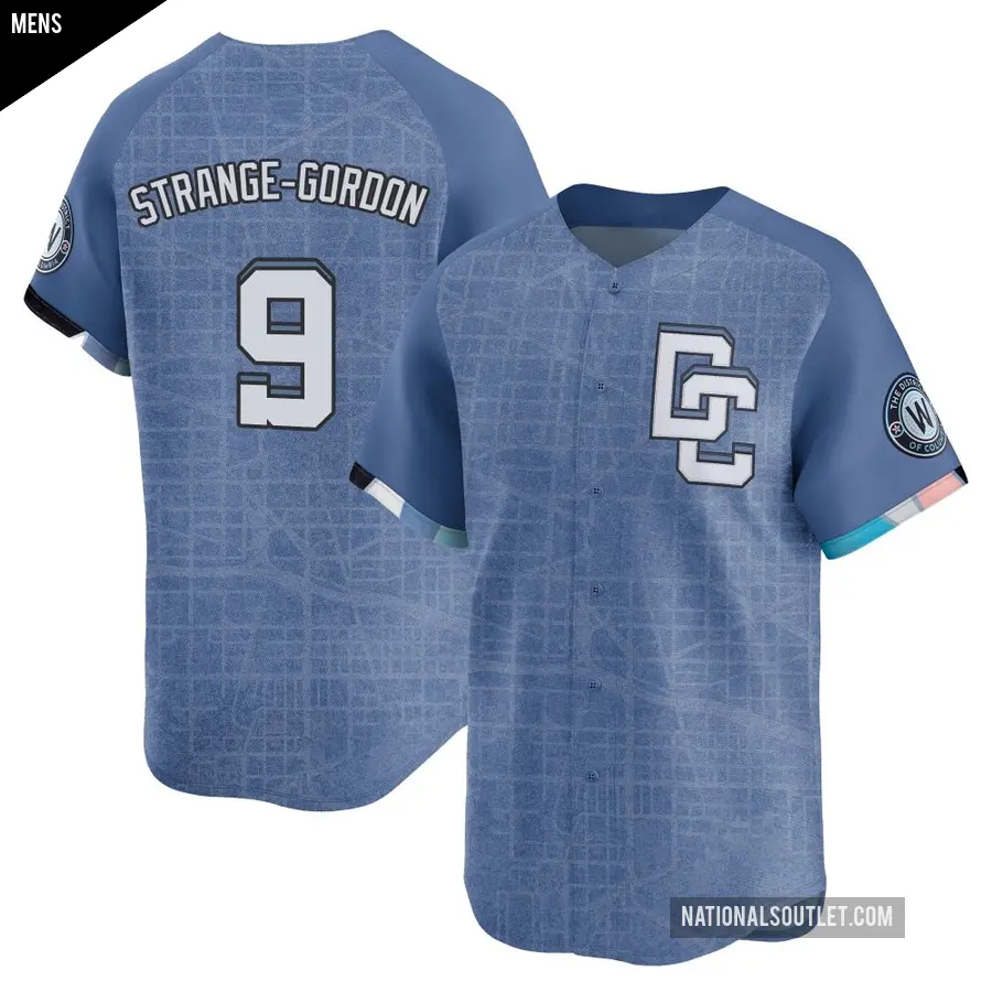 Men's Washington Nationals ＃9 Dee Strange-Gordon Limited Blue 2025 City Connect Jersey