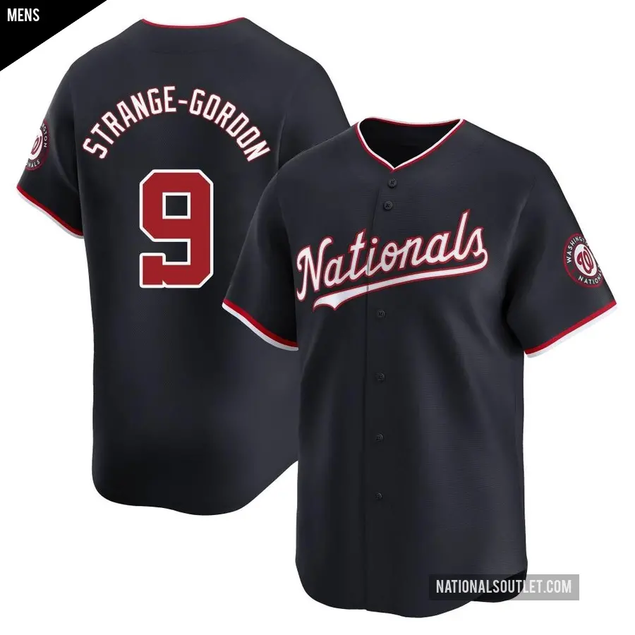 Men's Washington Nationals ＃9 Dee Strange-Gordon Limited Navy Alternate Jersey
