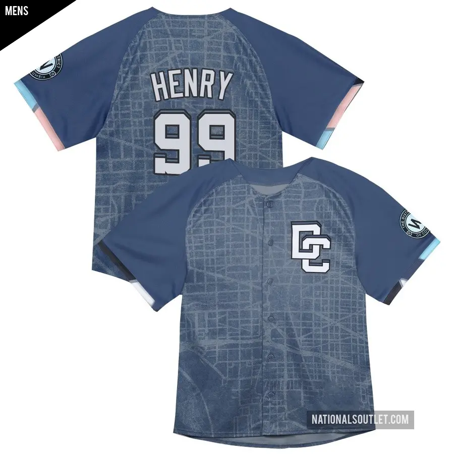Men's Washington Nationals ＃99 Cole Henry Limited Blue Infant 2025 City Connect Jersey