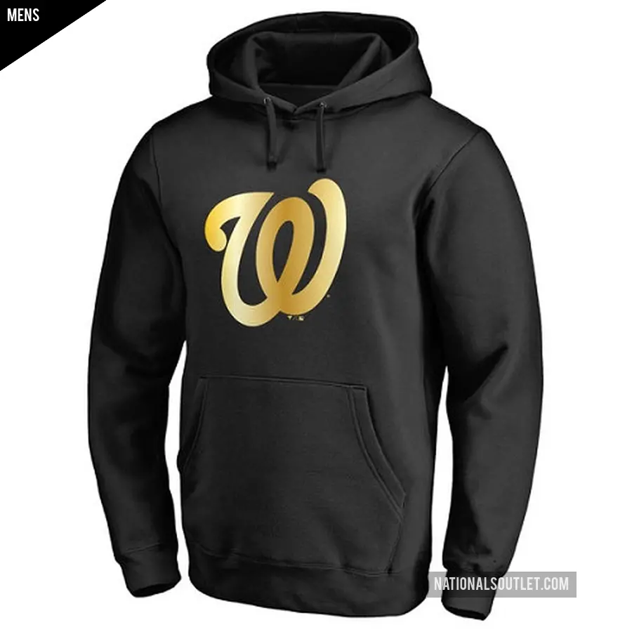 Men's Washington Nationals Gold Collection Pullover Hoodie - Black