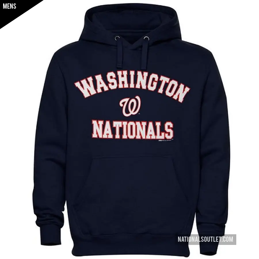 Men's Washington Nationals Navy Blue Stitches Fastball Fleece Pullover Hoodie -