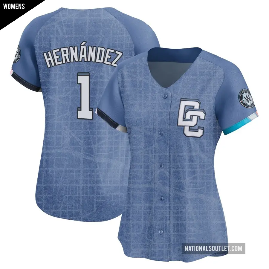 Women's Washington Nationals ＃1 Cesar Hernandez Limited Blue 2025 City Connect Jersey
