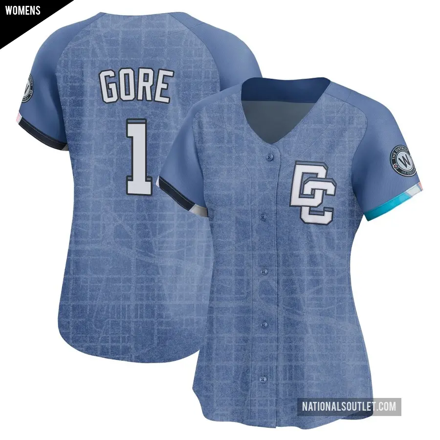 Women's Washington Nationals ＃1 MacKenzie Gore Limited Blue 2025 City Connect Jersey