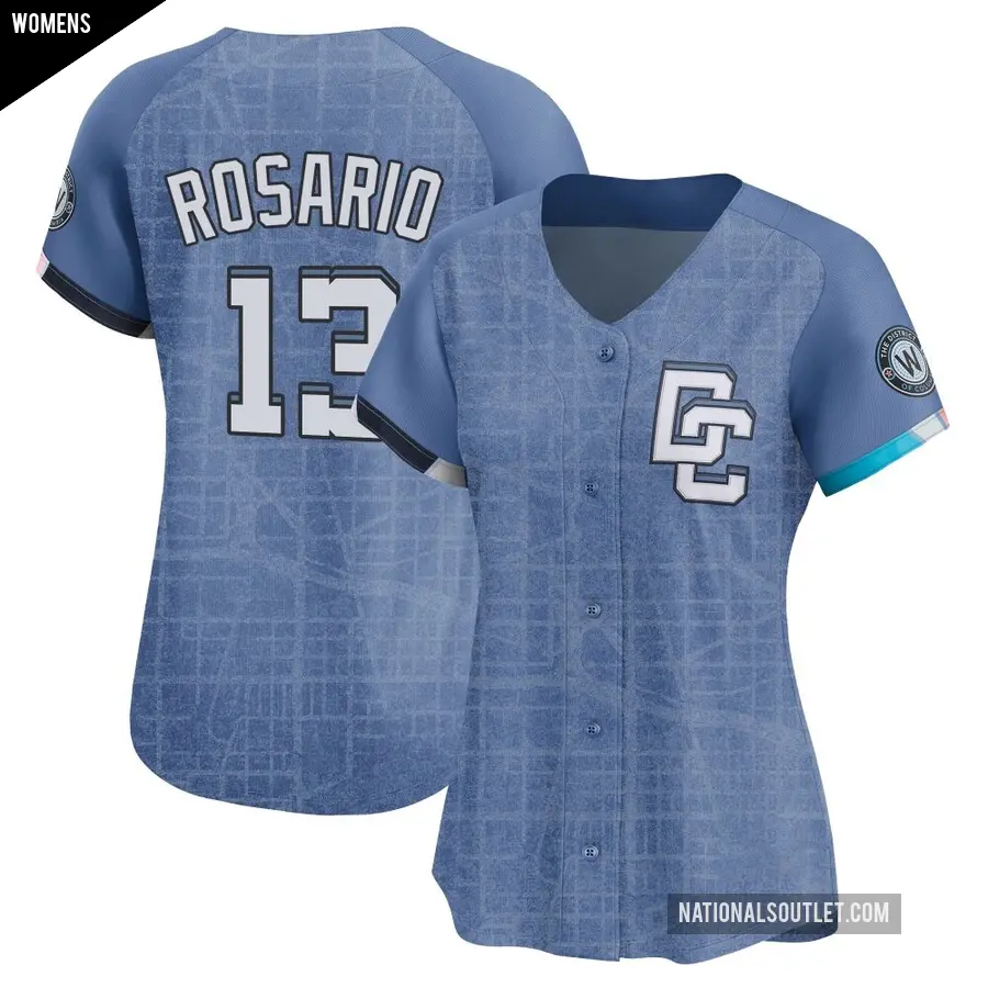 Women's Washington Nationals ＃13 Amed Rosario Limited Blue 2025 City Connect Jersey