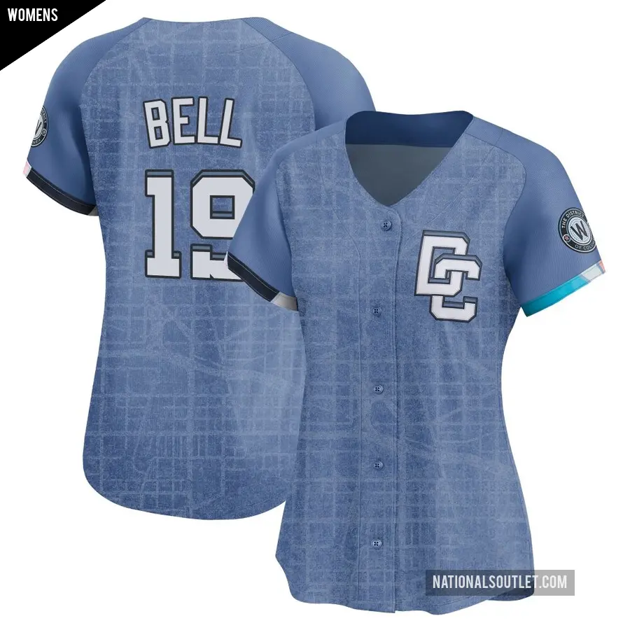 Women's Washington Nationals ＃19 Josh Bell Limited Blue 2025 City Connect Jersey