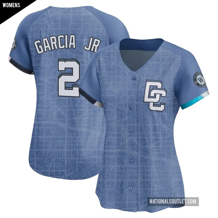 Women's Washington Nationals ＃2 Luis Garcia Jr. Limited Blue 2025 City Connect Jersey