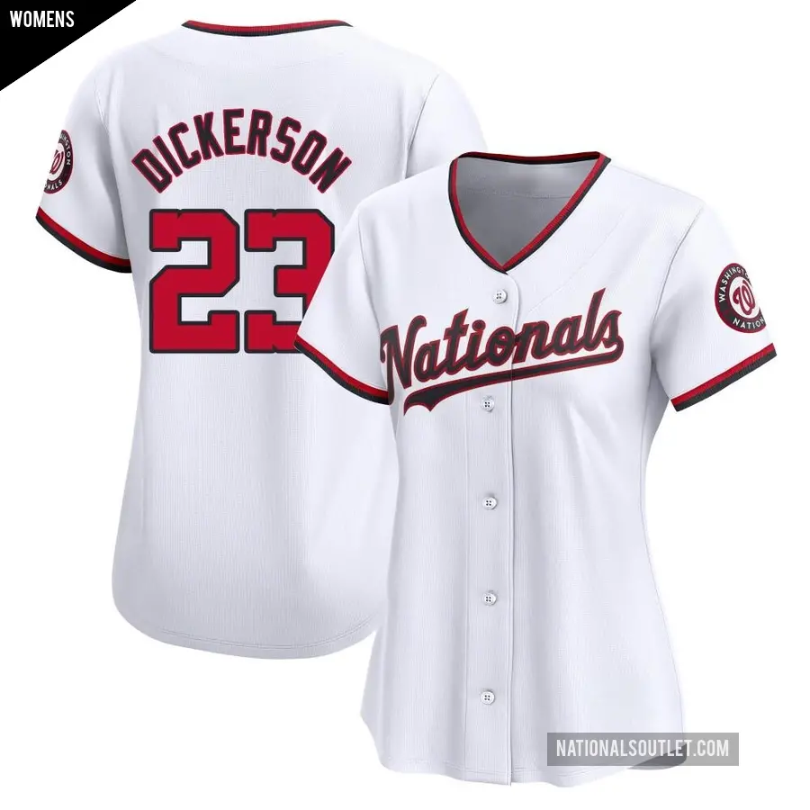 Women's Washington Nationals ＃23 Corey Dickerson Limited White Home Jersey