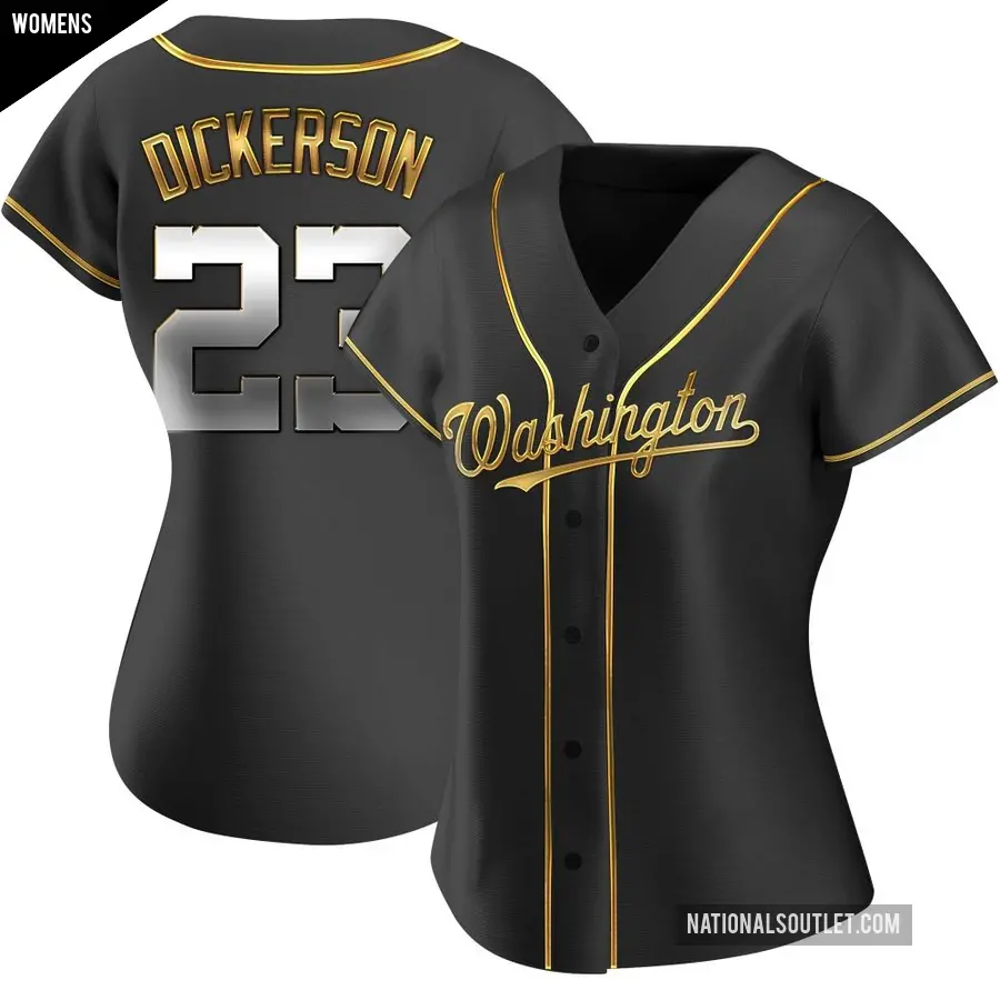 Women's Washington Nationals ＃23 Corey Dickerson Replica Gold Black en Alternate Jersey