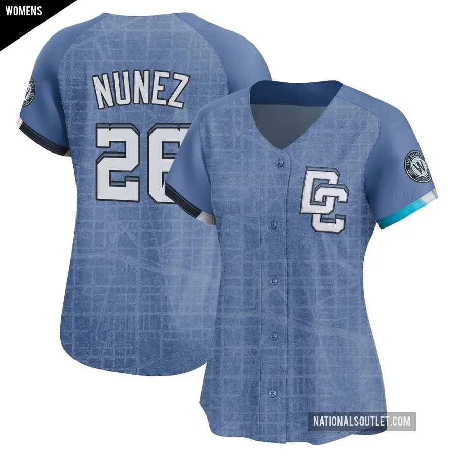 Women's Washington Nationals ＃26 Nasim Nunez Limited Blue 2025 City Connect Jersey