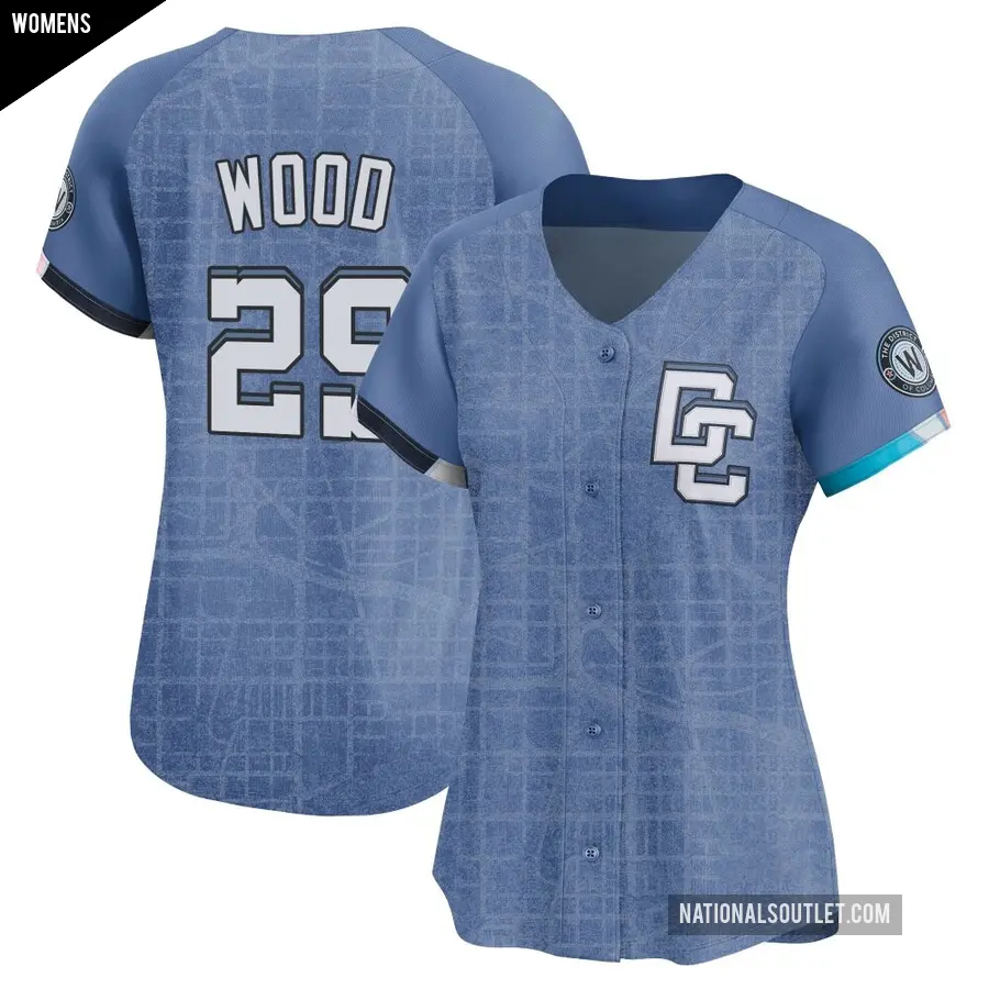 Women's Washington Nationals ＃29 James Wood Limited Blue 2025 City Connect Jersey