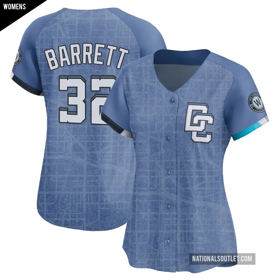 Women's Washington Nationals ＃32 Aaron Barrett Limited Blue 2025 City Connect Jersey