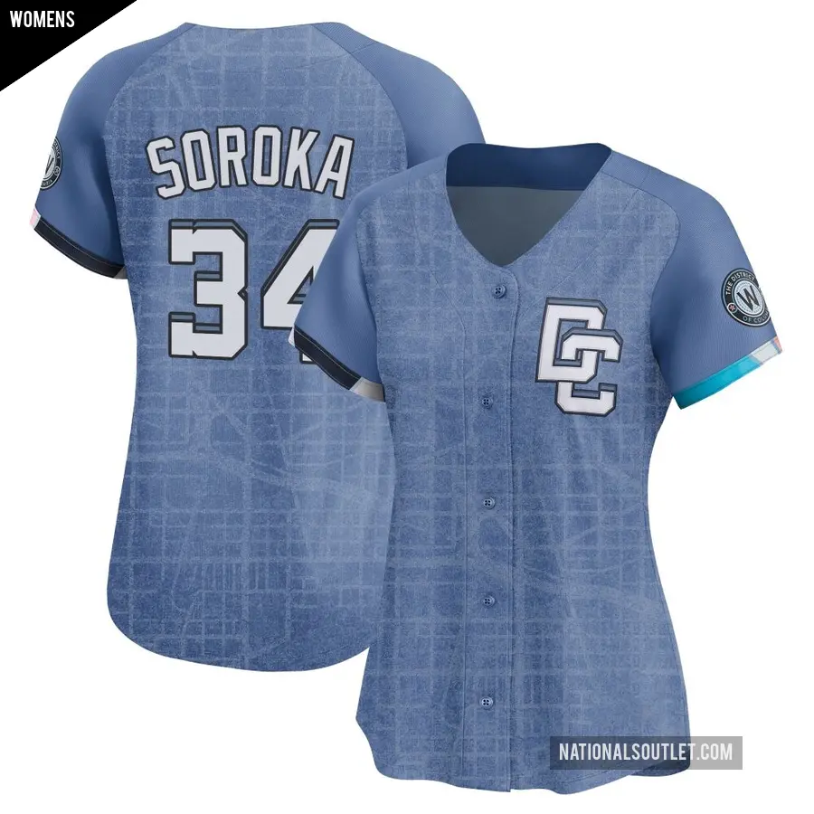 Women's Washington Nationals ＃34 Michael Soroka Limited Blue 2025 City Connect Jersey