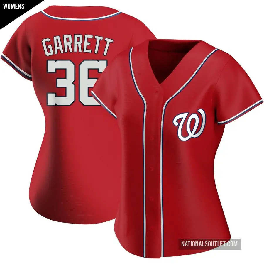 Women's Washington Nationals ＃36 Stone Garrett Replica Red Alternate Jersey