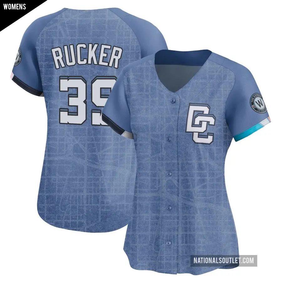Women's Washington Nationals ＃39 Michael Rucker Limited Blue 2025 City Connect Jersey