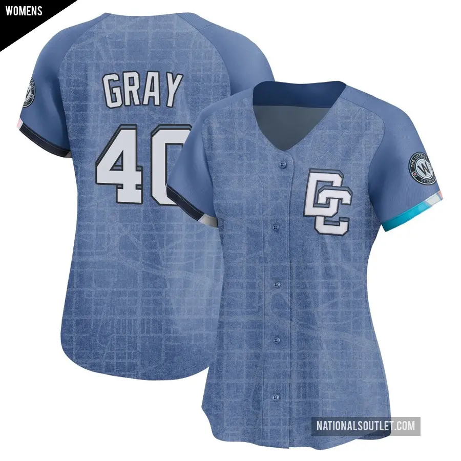 Women's Washington Nationals ＃40 Josiah Gray Limited Blue 2025 City Connect Jersey