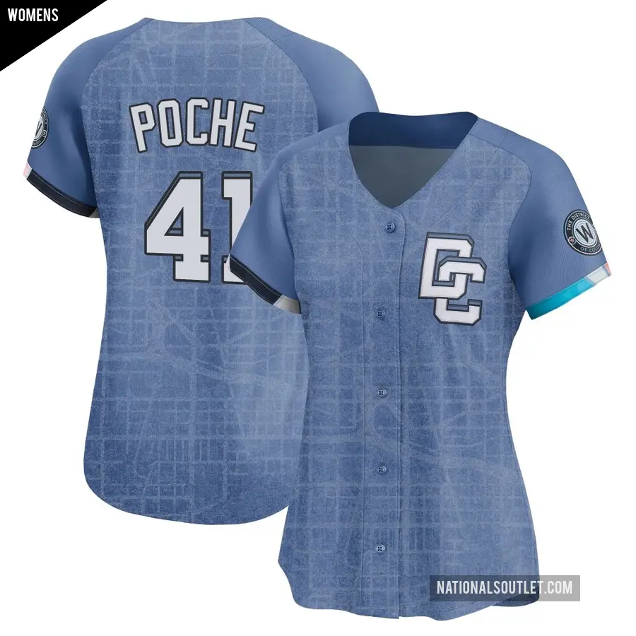 Women's Washington Nationals ＃41 Colin Poche Limited Blue 2025 City Connect Jersey
