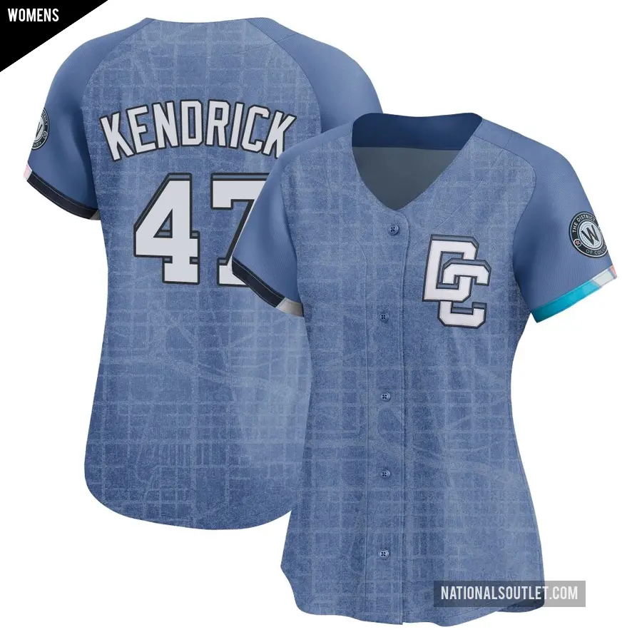 Women's Washington Nationals ＃47 Howie Kendrick Limited Blue 2025 City Connect Jersey